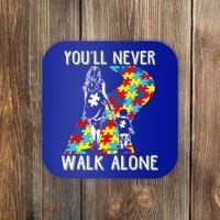 Great Gift Autism Mom You Will Never Walk-Alone Support Autism Son  Coaster thumb 0