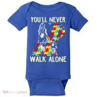 Great Gift Autism Mom You Will Never Walk-Alone Support Autism Son  Baby Bodysuit thumb 0
