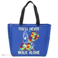 Great Gift Autism Mom You Will Never Walk-Alone Support Autism Son  Tote Bag thumb 0