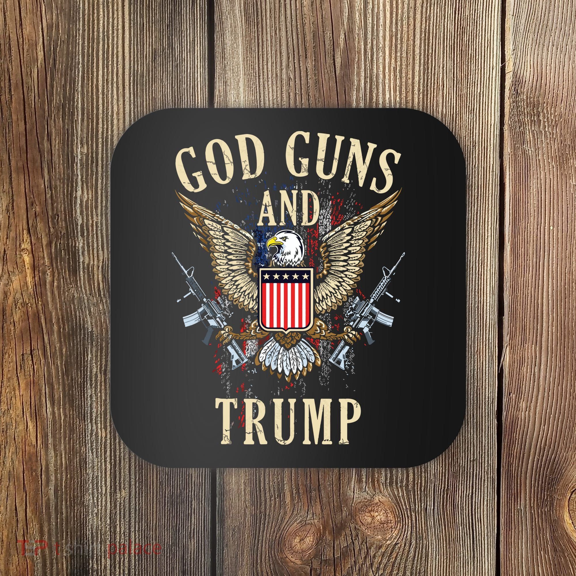 God Guns And Trump 2nd Amendment Flag Ar15 American Flag 2042 Coaster