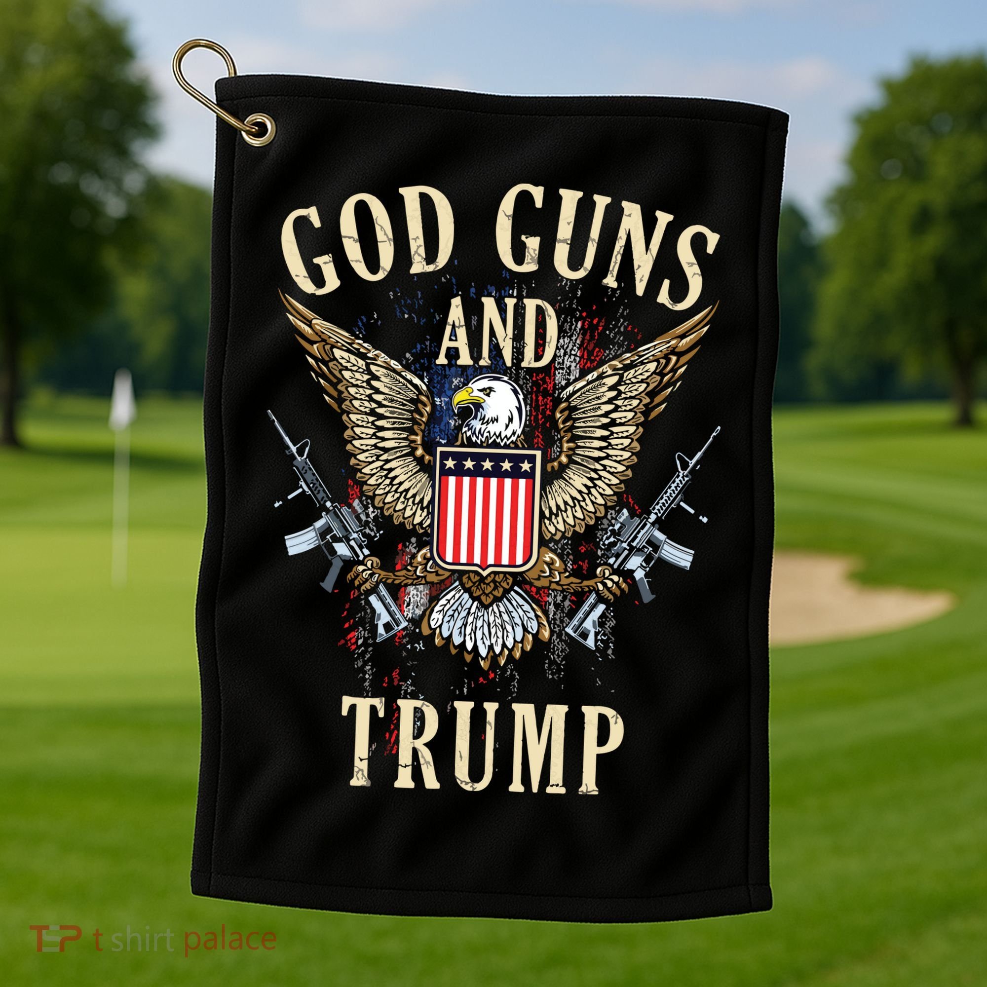 God Guns And Trump 2nd Amendment Flag Ar15 American Flag 2042 Golf Towel