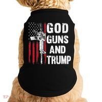 God Guns And Trump 2nd Amendment Flag AR15 American Flag Doggie Tank thumb 0