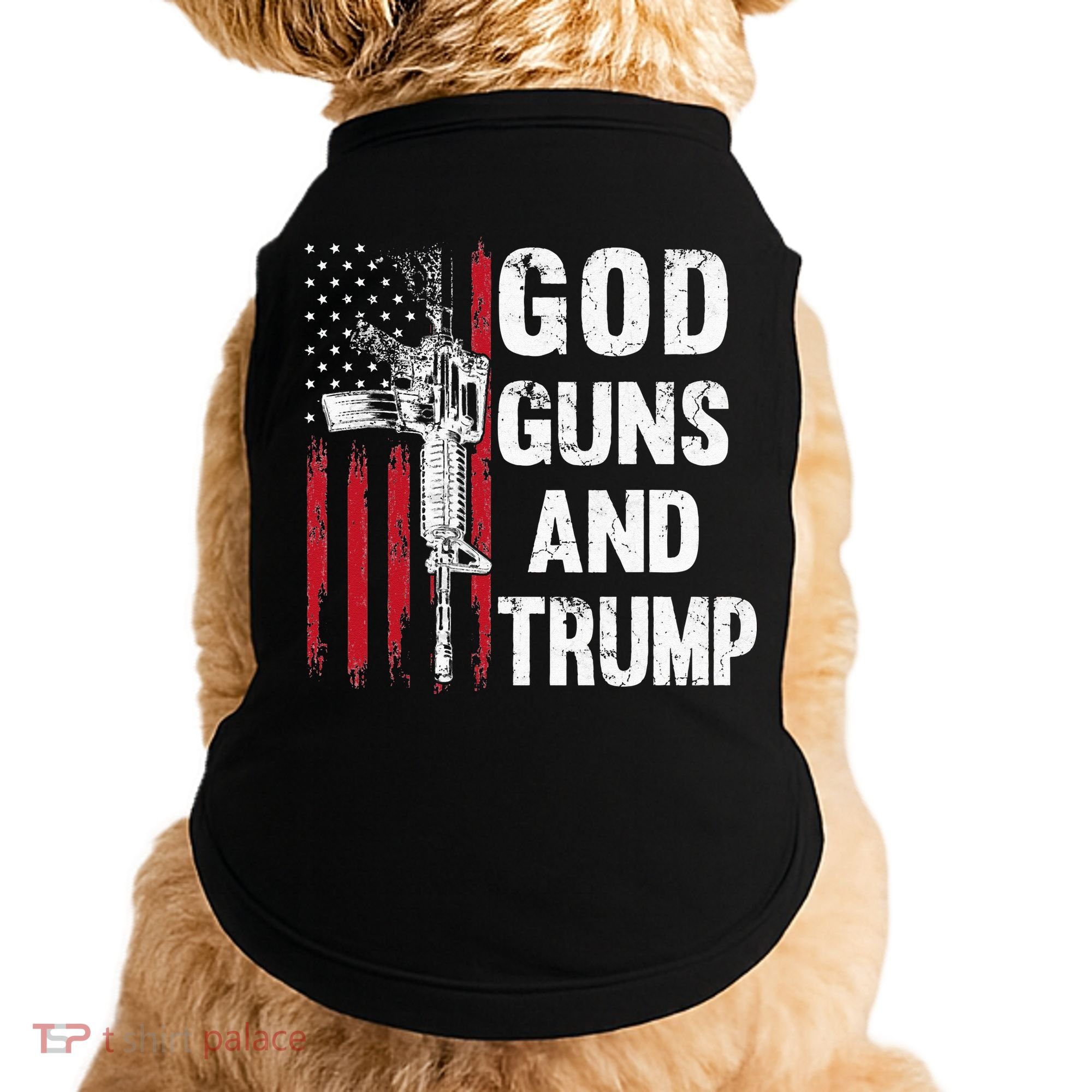 God Guns And Trump 2nd Amendment Flag AR15 American Flag Doggie Tank