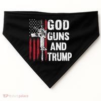 God Guns And Trump 2nd Amendment Flag AR15 American Flag USA-Made Doggie Bandana thumb 0
