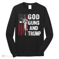 God Guns And Trump 2nd Amendment Flag AR15 American Flag Long Sleeve Shirt thumb 0