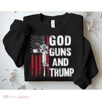 God Guns And Trump 2nd Amendment Flag AR15 American Flag Sweatshirt thumb 2