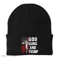 God Guns And Trump 2nd Amendment Flag AR15 American Flag Beanie thumb 0
