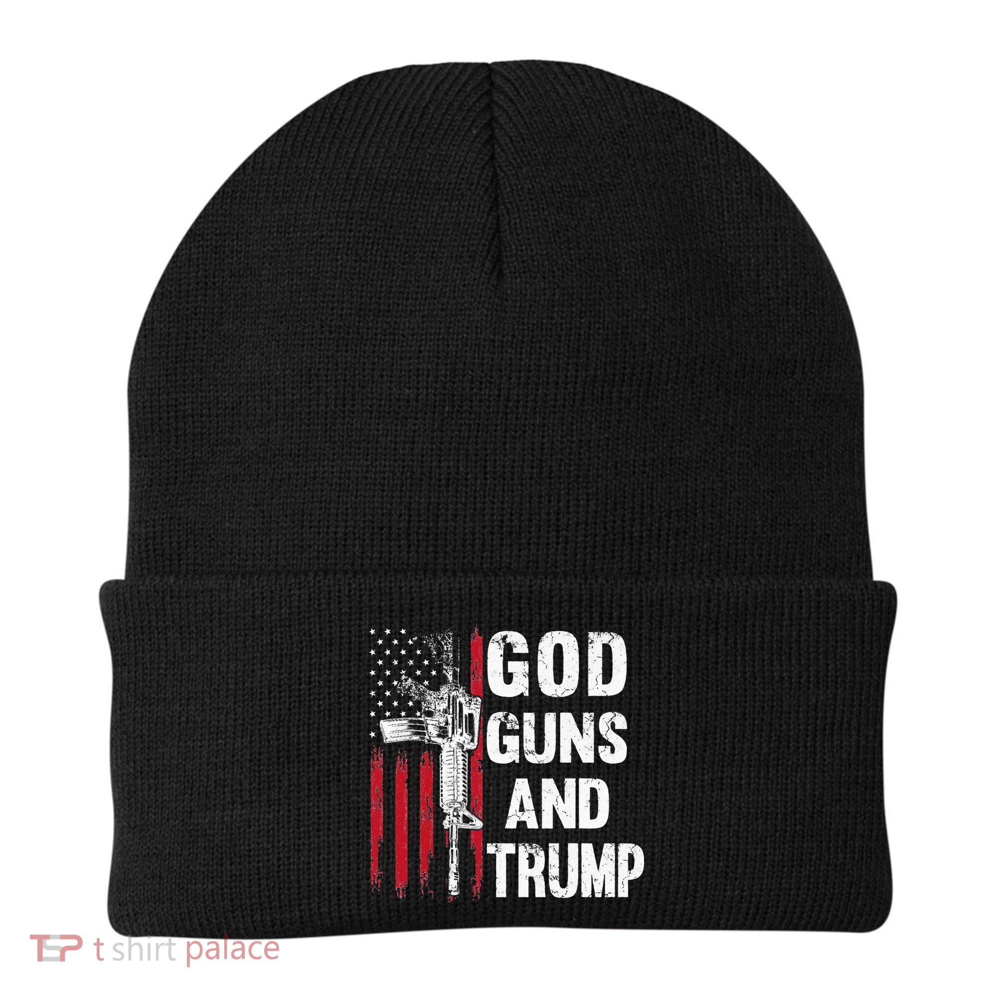 God Guns And Trump 2nd Amendment Flag AR15 American Flag Beanie