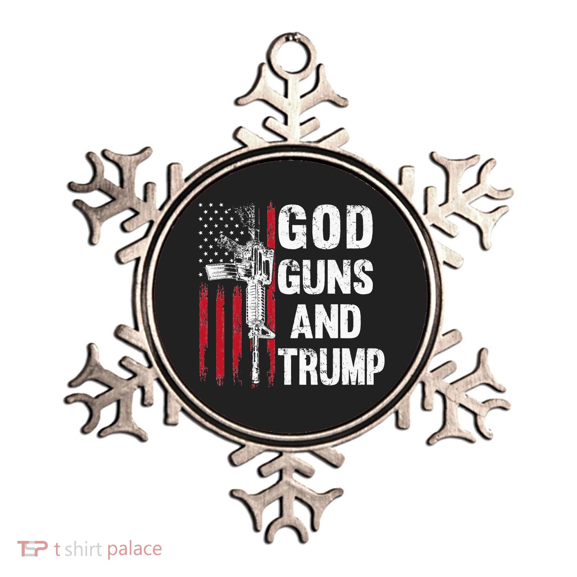 God Guns And Trump 2nd Amendment Flag AR15 American Flag Ornament