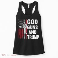 God Guns And Trump 2nd Amendment Flag AR15 American Flag Women's Tank Top thumb 0