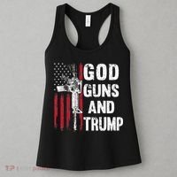 God Guns And Trump 2nd Amendment Flag AR15 American Flag Women's Tank Top thumb 3