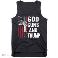 God Guns And Trump 2nd Amendment Flag AR15 American Flag Tank Top thumb 0