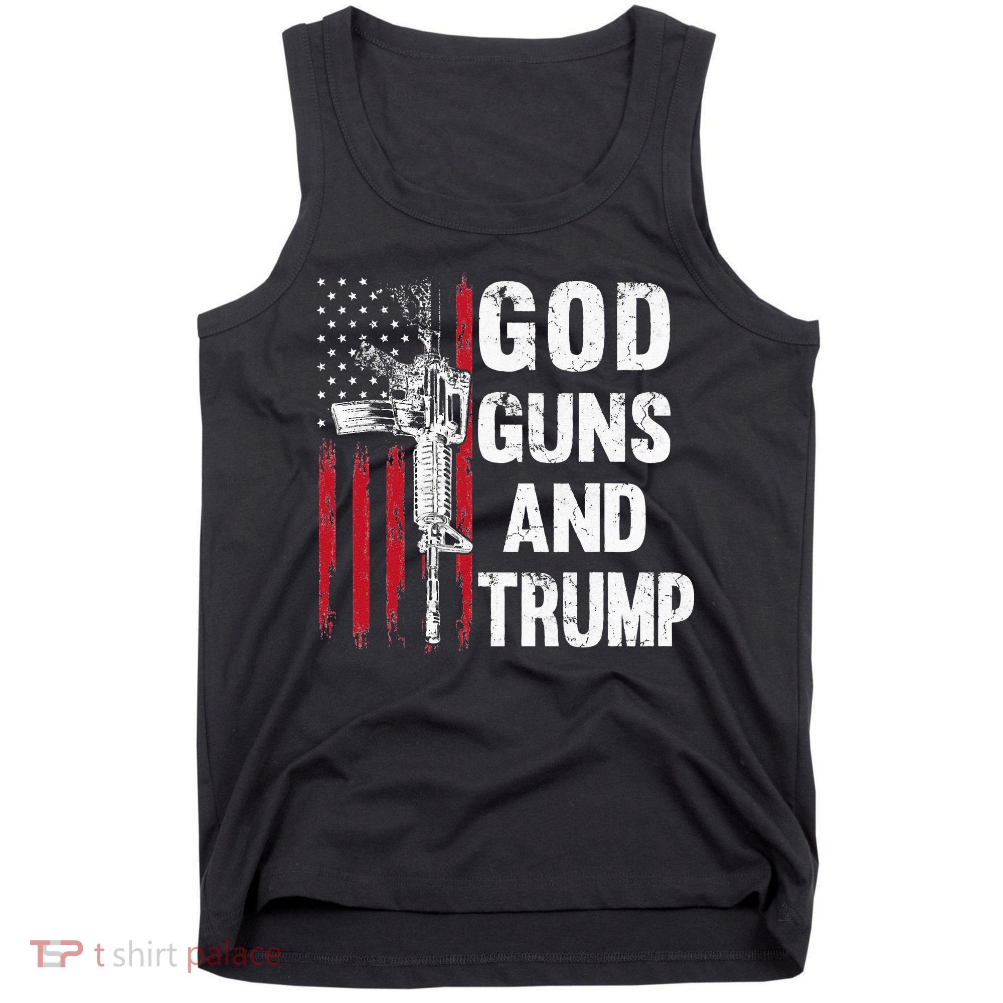 God Guns And Trump 2nd Amendment Flag AR15 American Flag Tank Top
