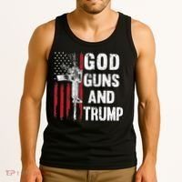 God Guns And Trump 2nd Amendment Flag AR15 American Flag Tank Top thumb 3