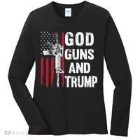 God Guns And Trump 2nd Amendment Flag AR15 American Flag Women's Long Sleeve Shirt thumb 0
