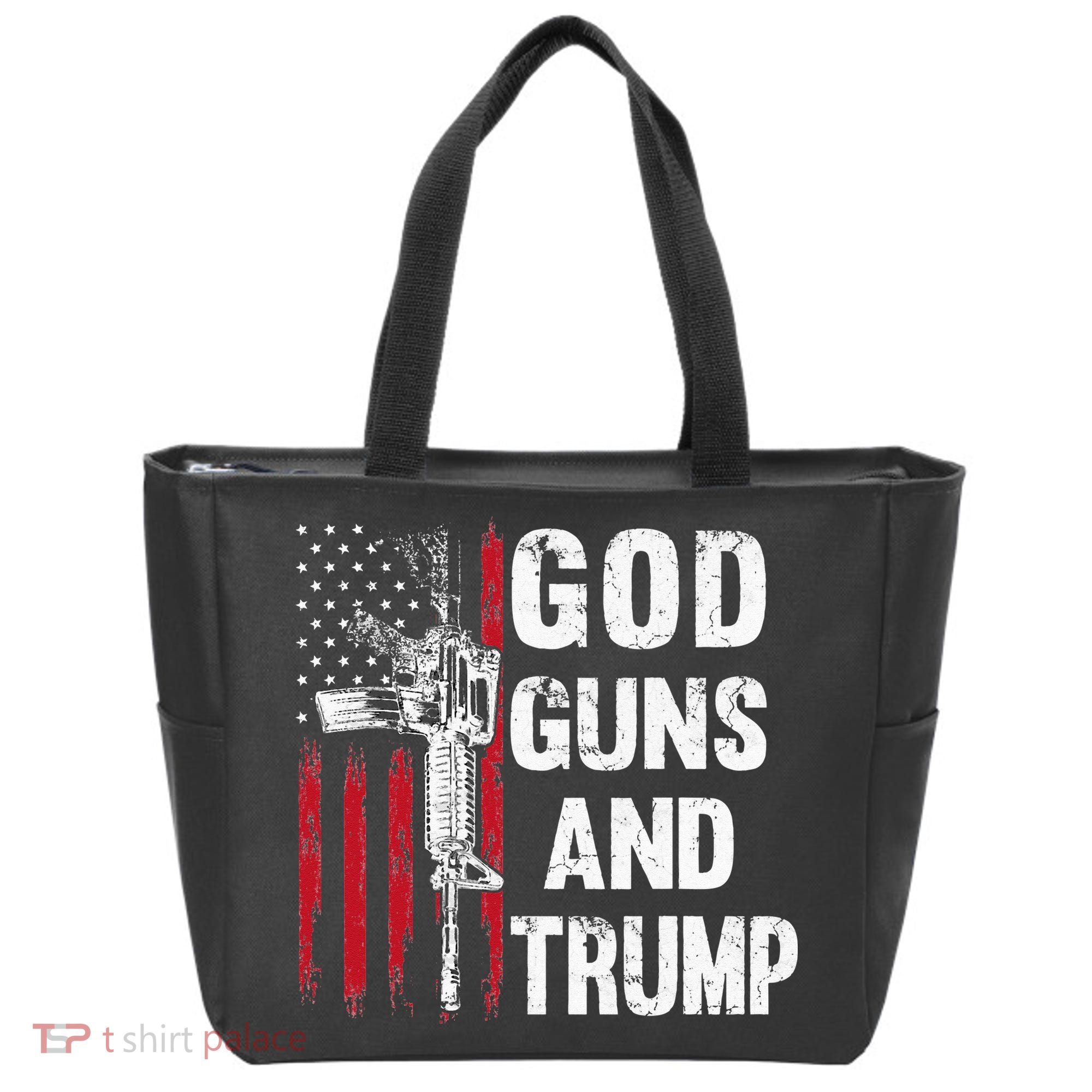 God Guns And Trump 2nd Amendment Flag AR15 American Flag Tote Bag