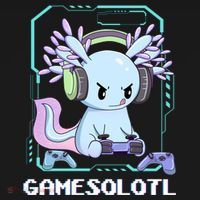 Gamesolotl Gamer Axolotl Funny Cute Backpack thumb 2