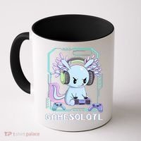 Gamesolotl Gamer Axolotl Funny Cute Coffee Mug thumb 0