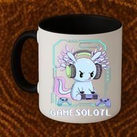 Gamesolotl Gamer Axolotl Funny Cute Coffee Mug thumb 2