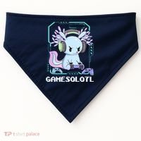 Gamesolotl Gamer Axolotl Funny Cute USA-Made Doggie Bandana thumb 0