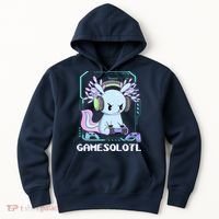 Gamesolotl Gamer Axolotl Funny Cute Hoodie thumb 0