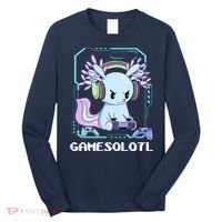 Gamesolotl Gamer Axolotl Funny Cute Long Sleeve Shirt thumb 0