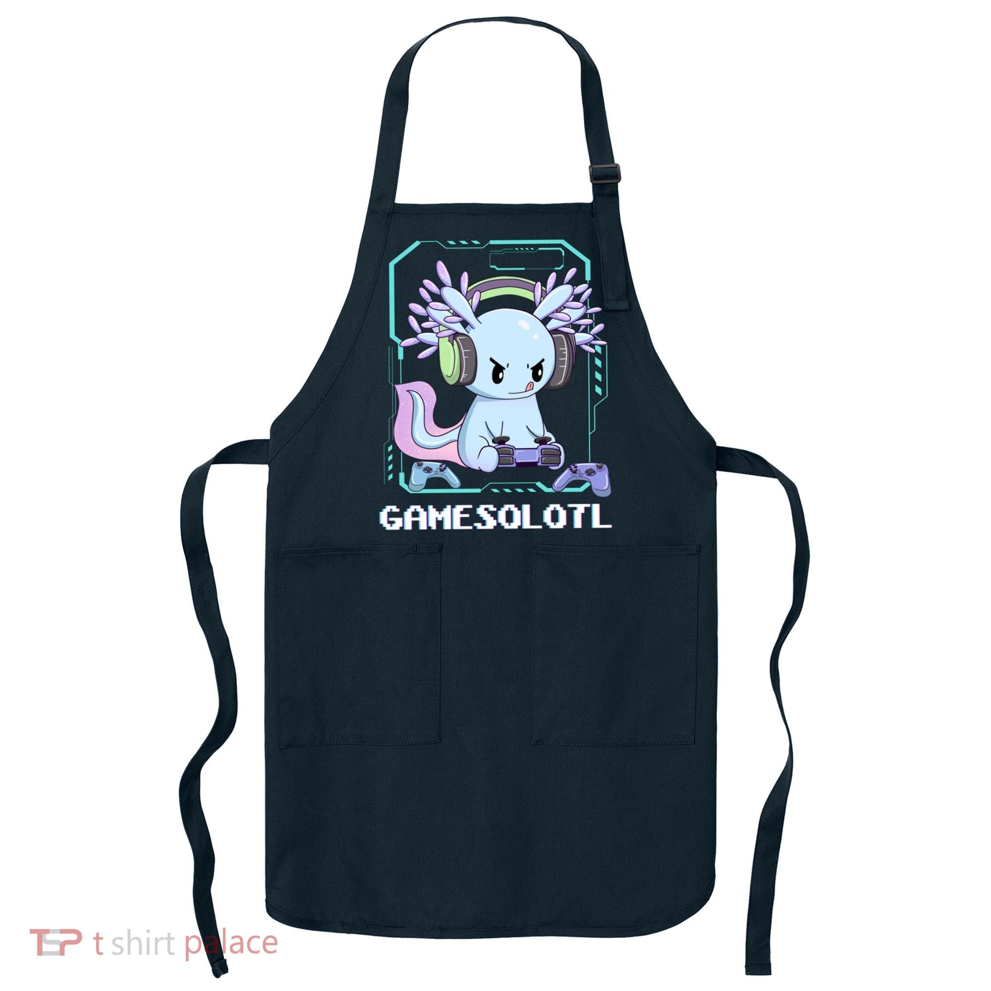 Gamesolotl Gamer Axolotl Funny Cute Apron