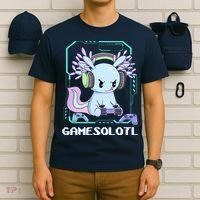 Gamesolotl Gamer Axolotl Funny Cute T-Shirt thumb 6