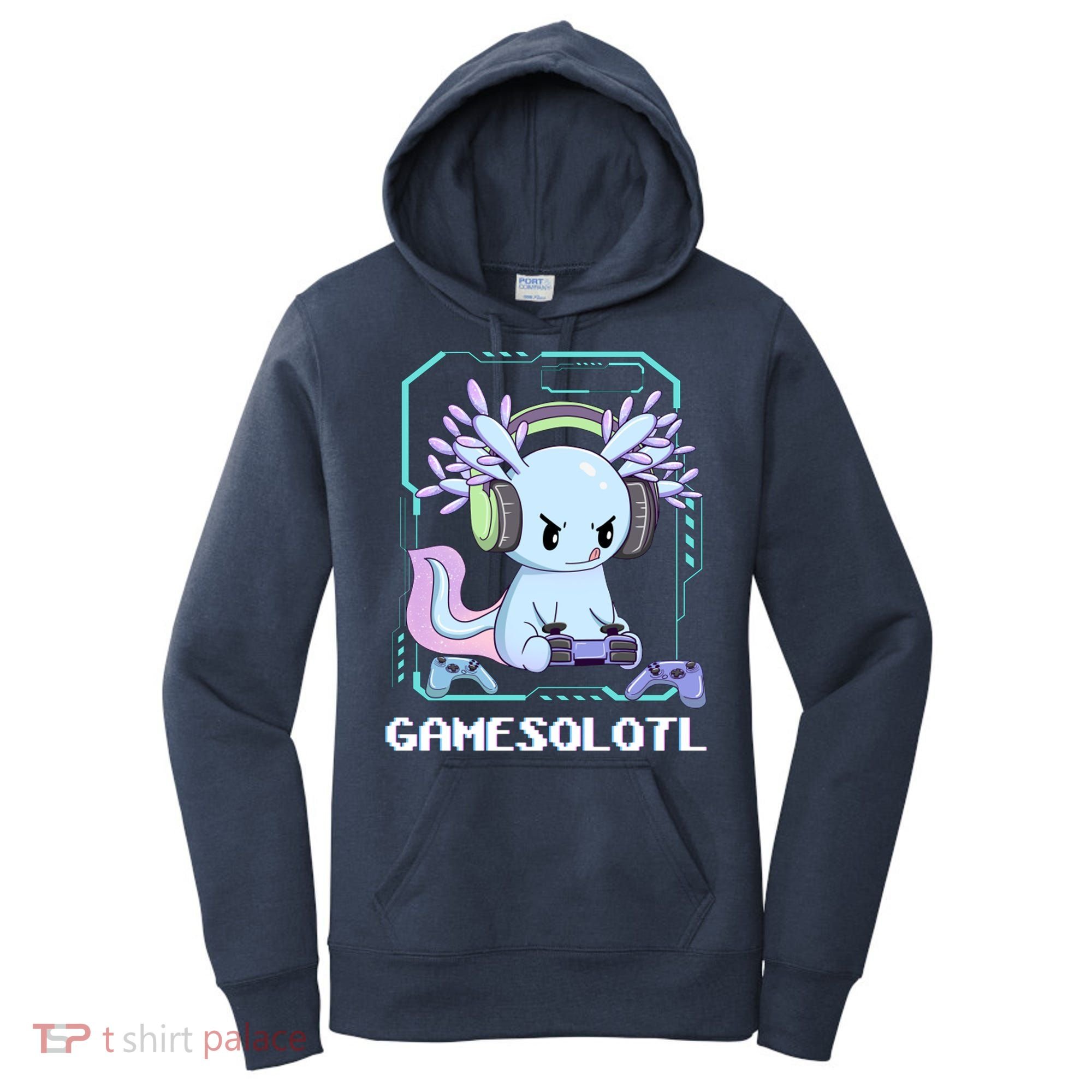 Gamesolotl Gamer Axolotl Funny Cute Women's Hoodie