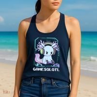 Gamesolotl Gamer Axolotl Funny Cute Women's Tank Top thumb 2