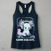 Gamesolotl Gamer Axolotl Funny Cute Women's Tank Top thumb 3