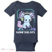 Gamesolotl Gamer Axolotl Funny Cute Baby Bodysuit thumb 0