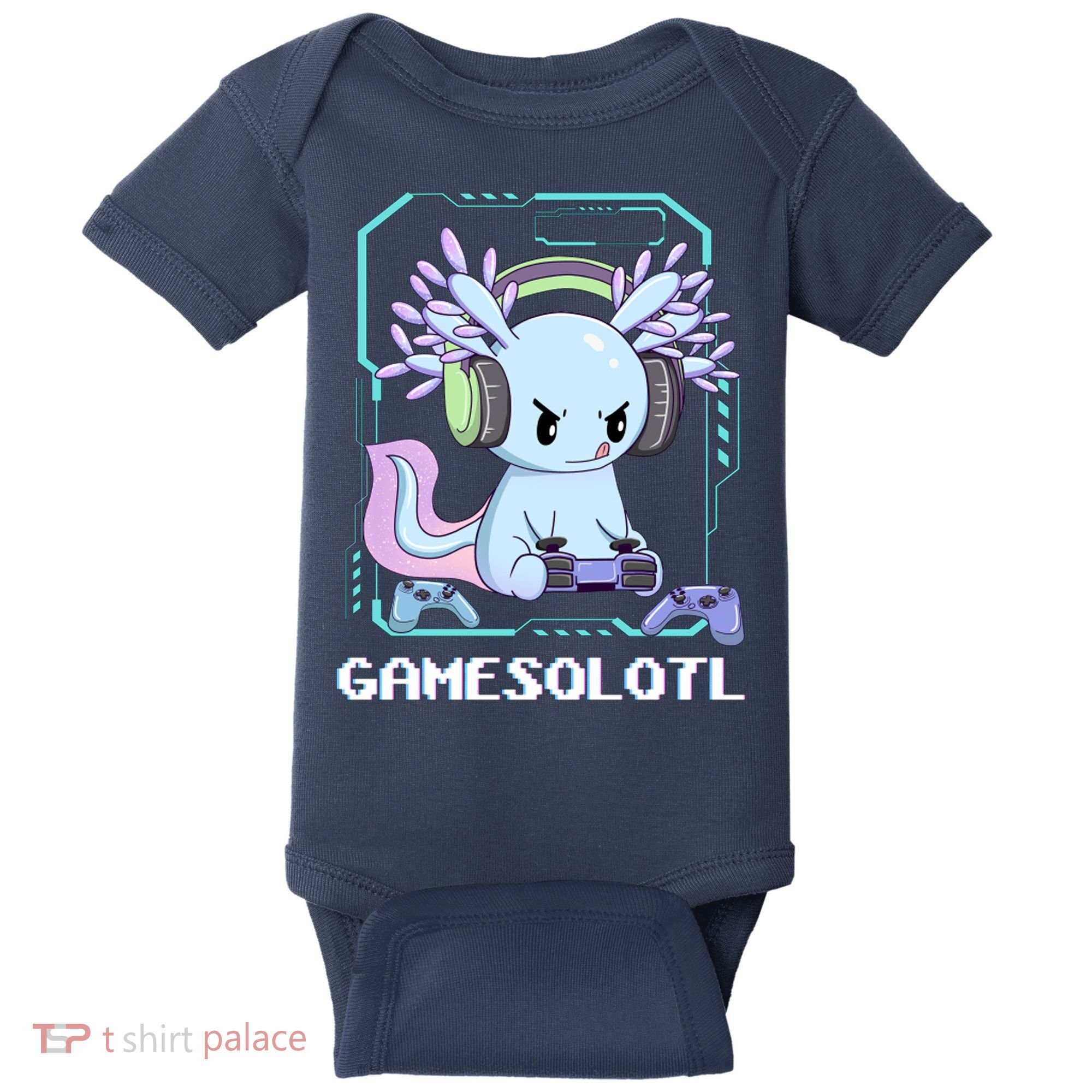 Gamesolotl Gamer Axolotl Funny Cute Baby Bodysuit