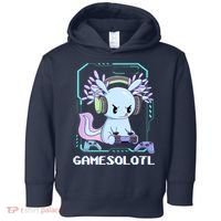 Gamesolotl Gamer Axolotl Funny Cute Toddler Hoodie thumb 0