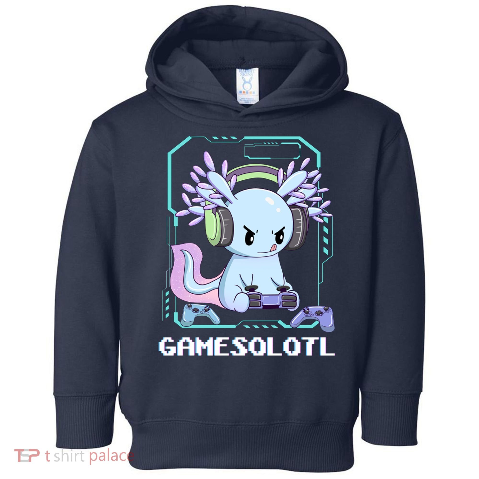 Gamesolotl Gamer Axolotl Funny Cute Toddler Hoodie