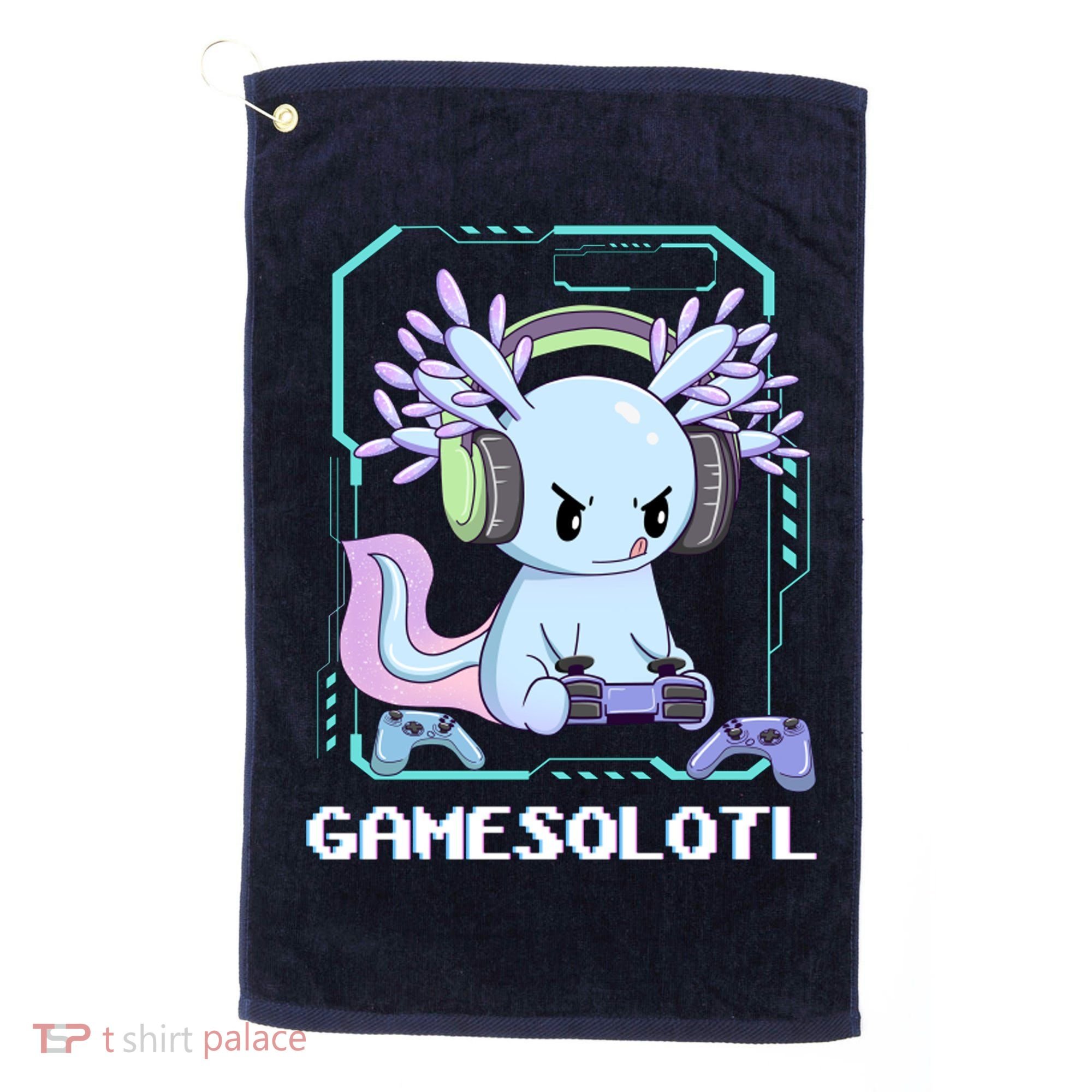 Gamesolotl Gamer Axolotl Funny Cute Golf Towel