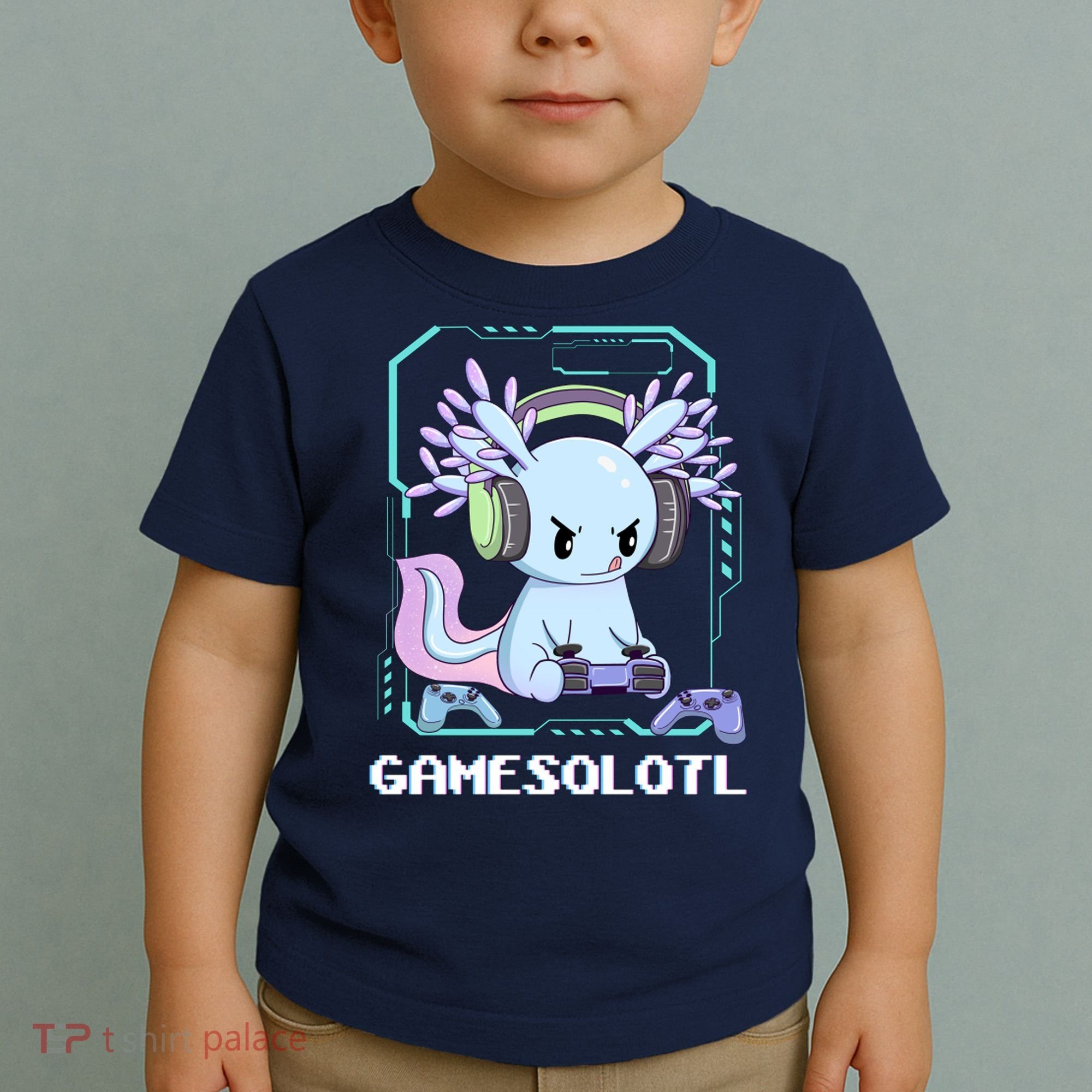 Gamesolotl Gamer Axolotl Funny Cute Toddler T-Shirt
