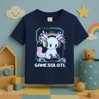 Gamesolotl Gamer Axolotl Funny Cute Toddler T-Shirt thumb 3