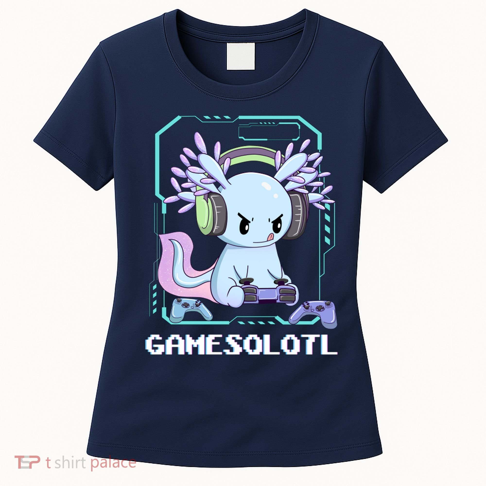 Gamesolotl Gamer Axolotl Funny Cute Women's T-Shirt