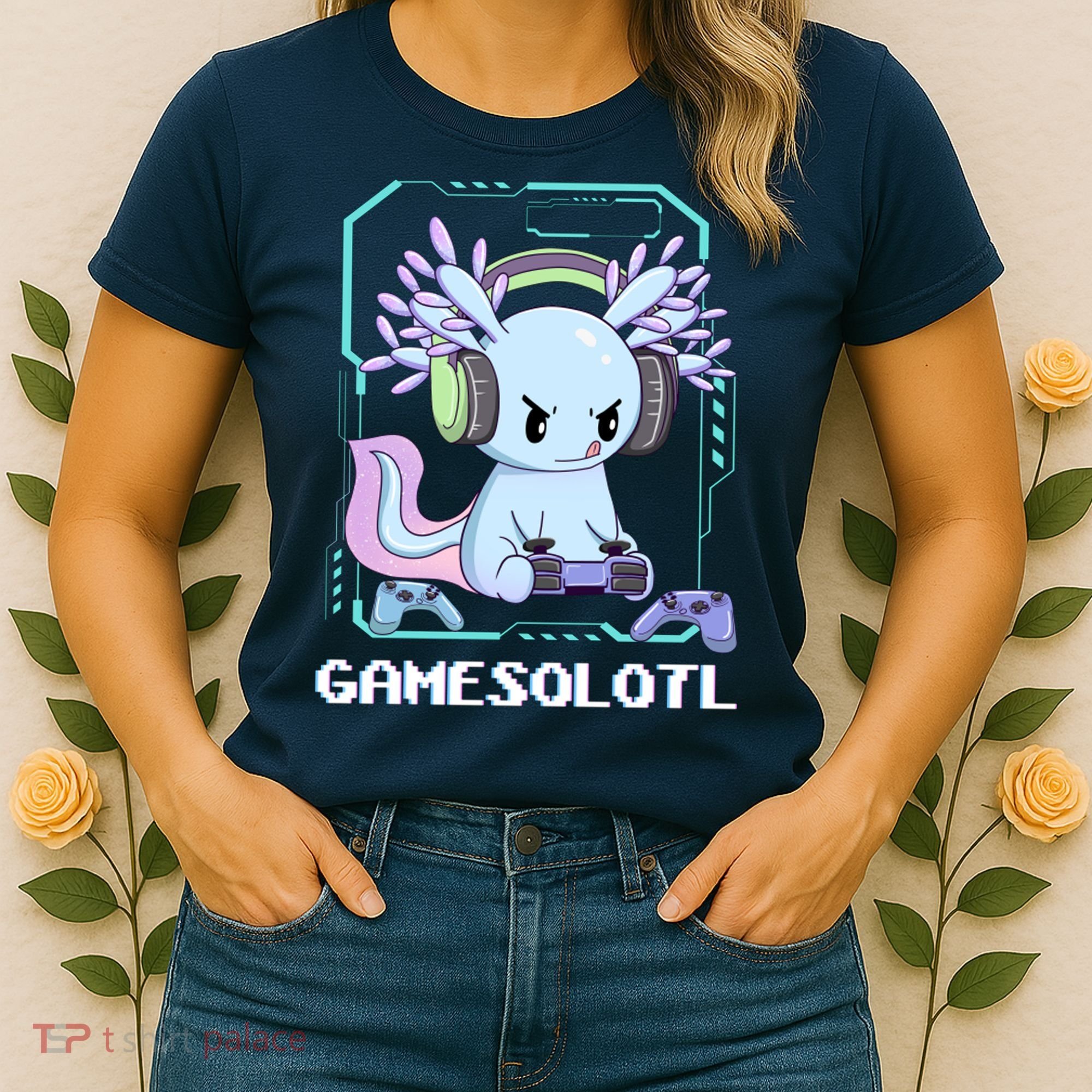 Gamesolotl Gamer Axolotl Funny Cute Women's T-Shirt