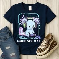 Gamesolotl Gamer Axolotl Funny Cute Women's T-Shirt thumb 3