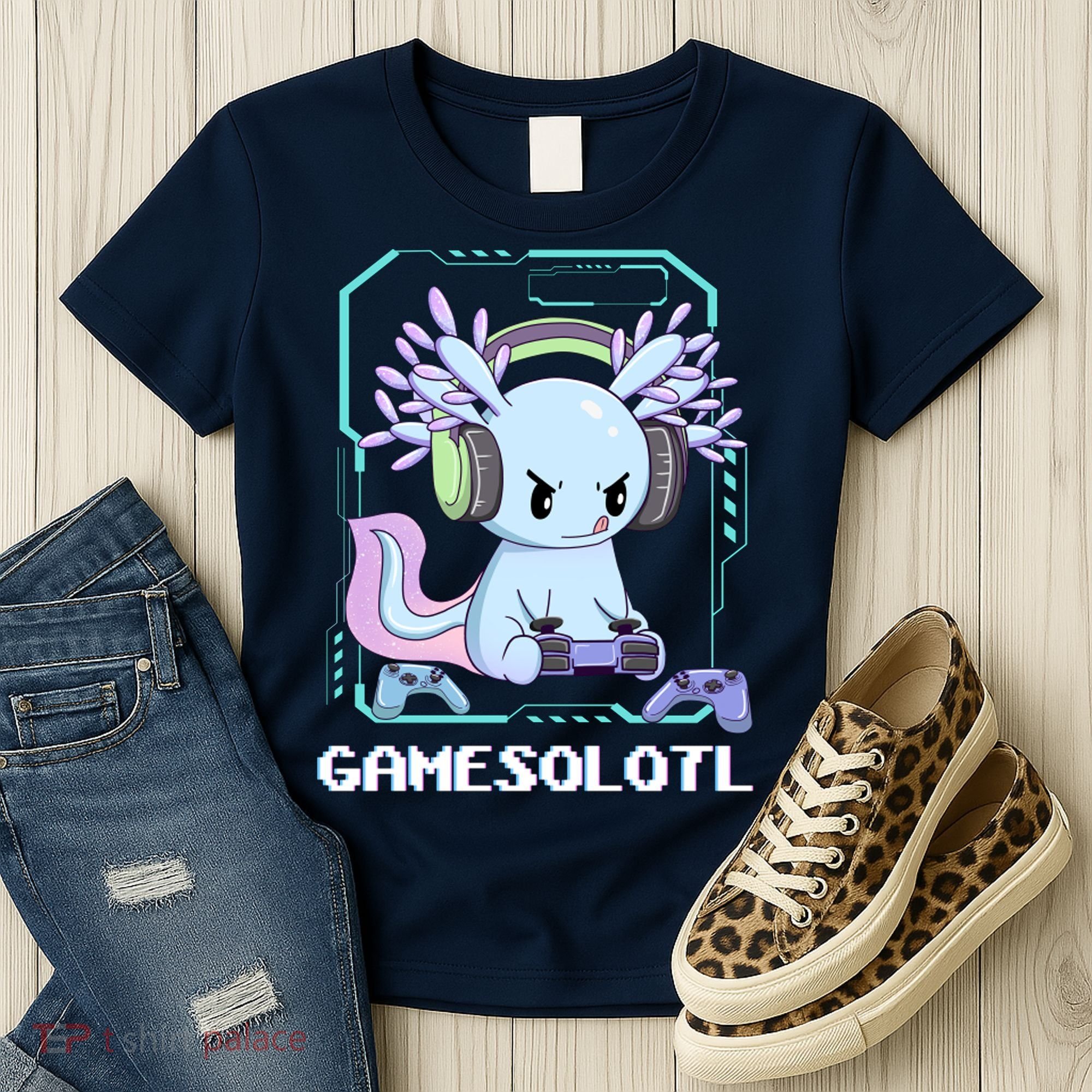 Gamesolotl Gamer Axolotl Funny Cute Women's T-Shirt