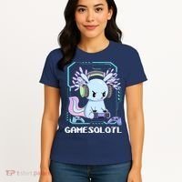 Gamesolotl Gamer Axolotl Funny Cute Women's T-Shirt thumb 4