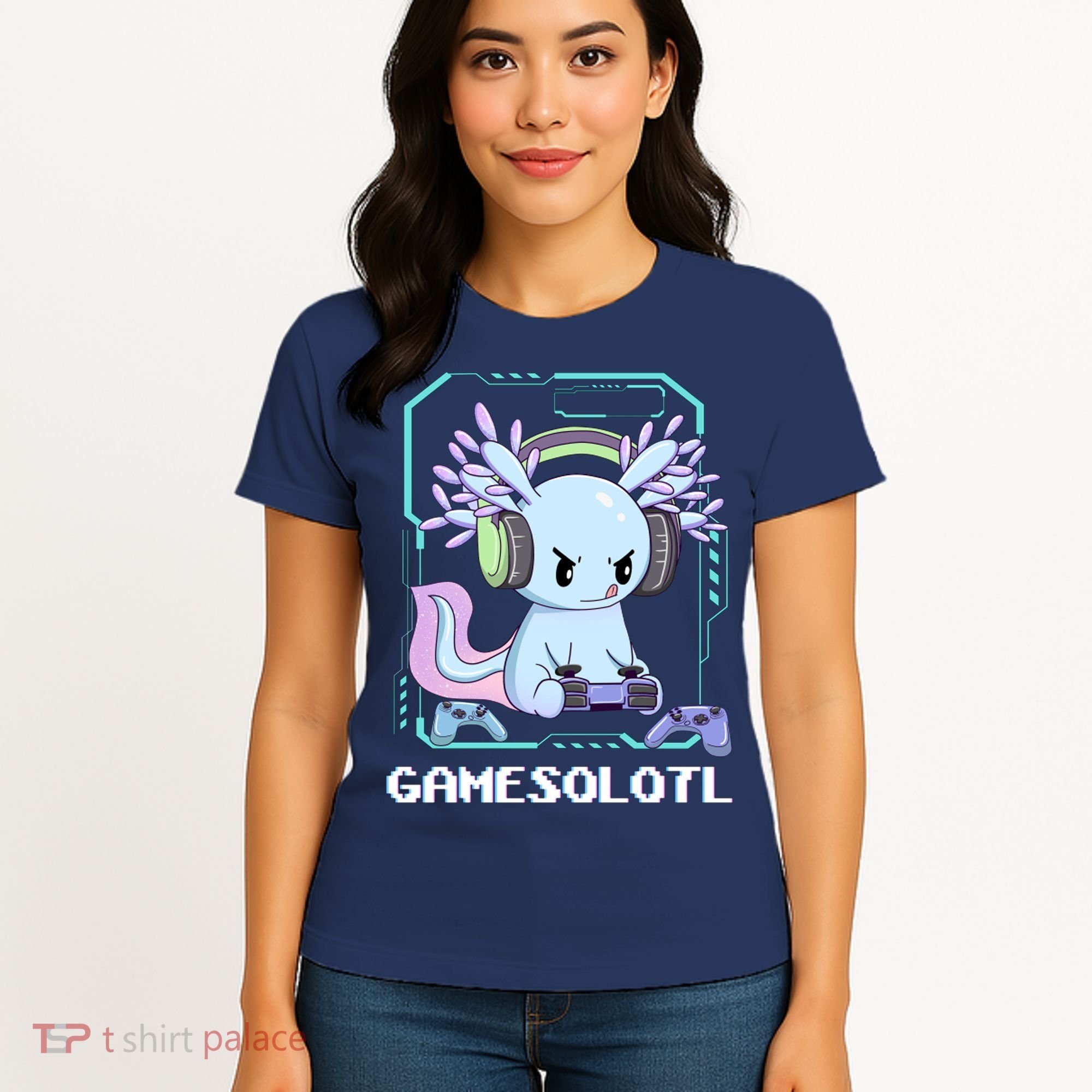 Gamesolotl Gamer Axolotl Funny Cute Women's T-Shirt