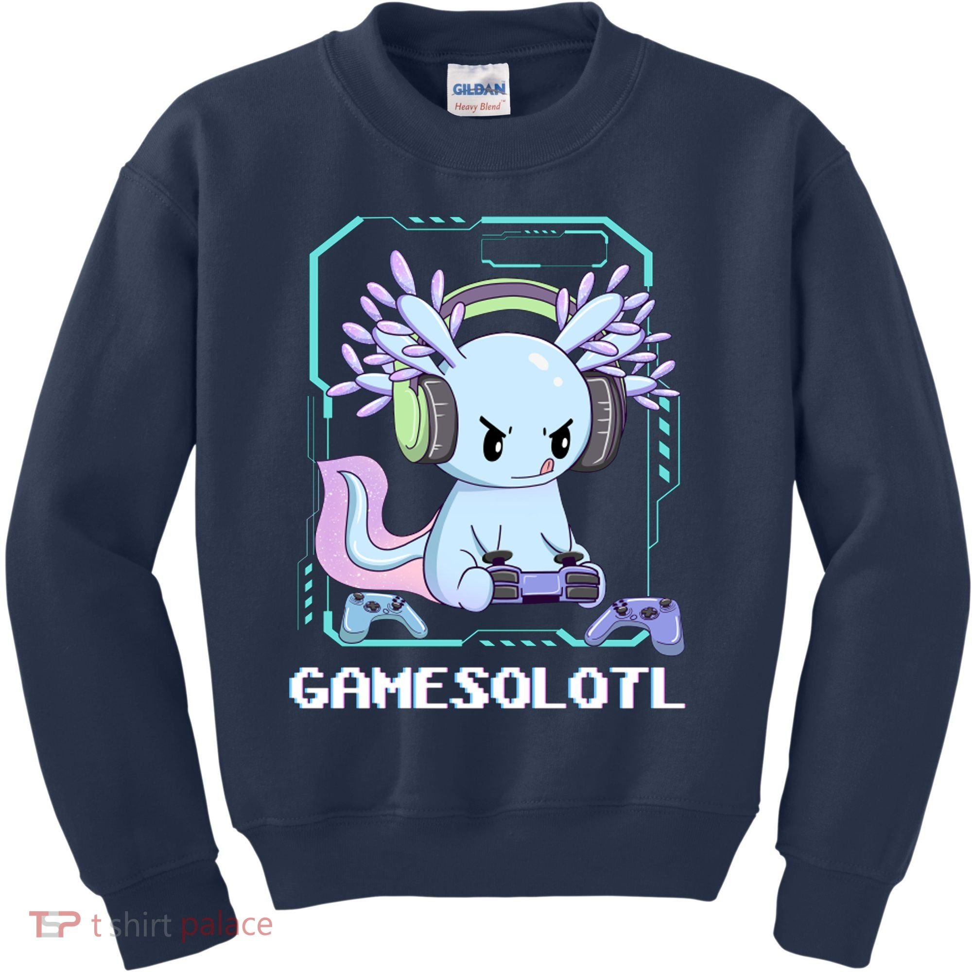 Gamesolotl Gamer Axolotl Funny Cute Kids Sweatshirt
