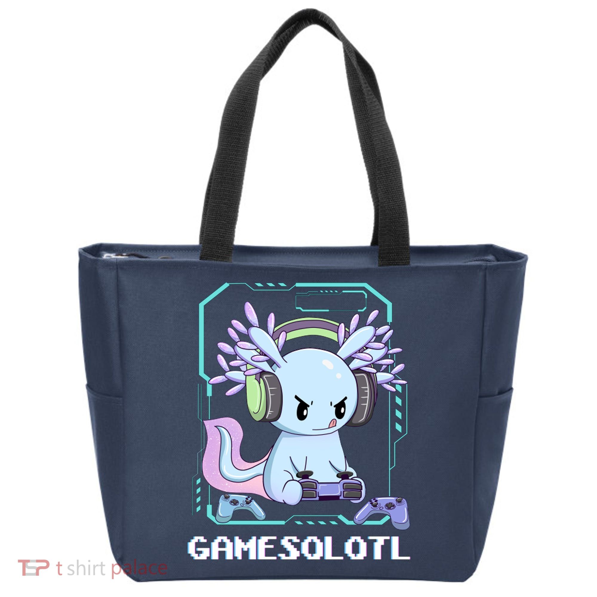 Gamesolotl Gamer Axolotl Funny Cute Tote Bag