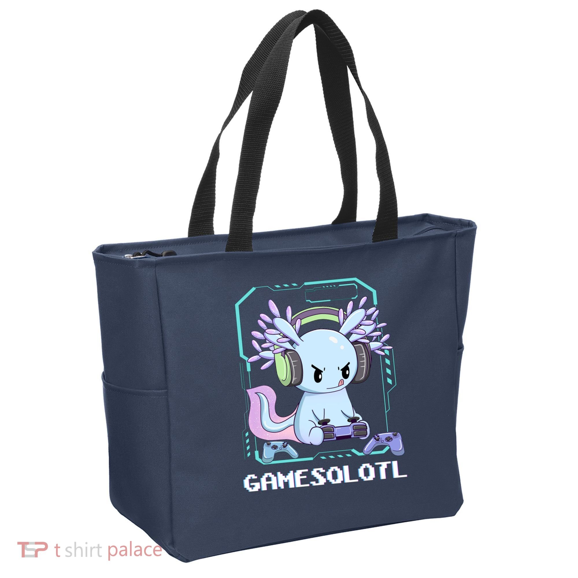 Gamesolotl Gamer Axolotl Funny Cute Tote Bag