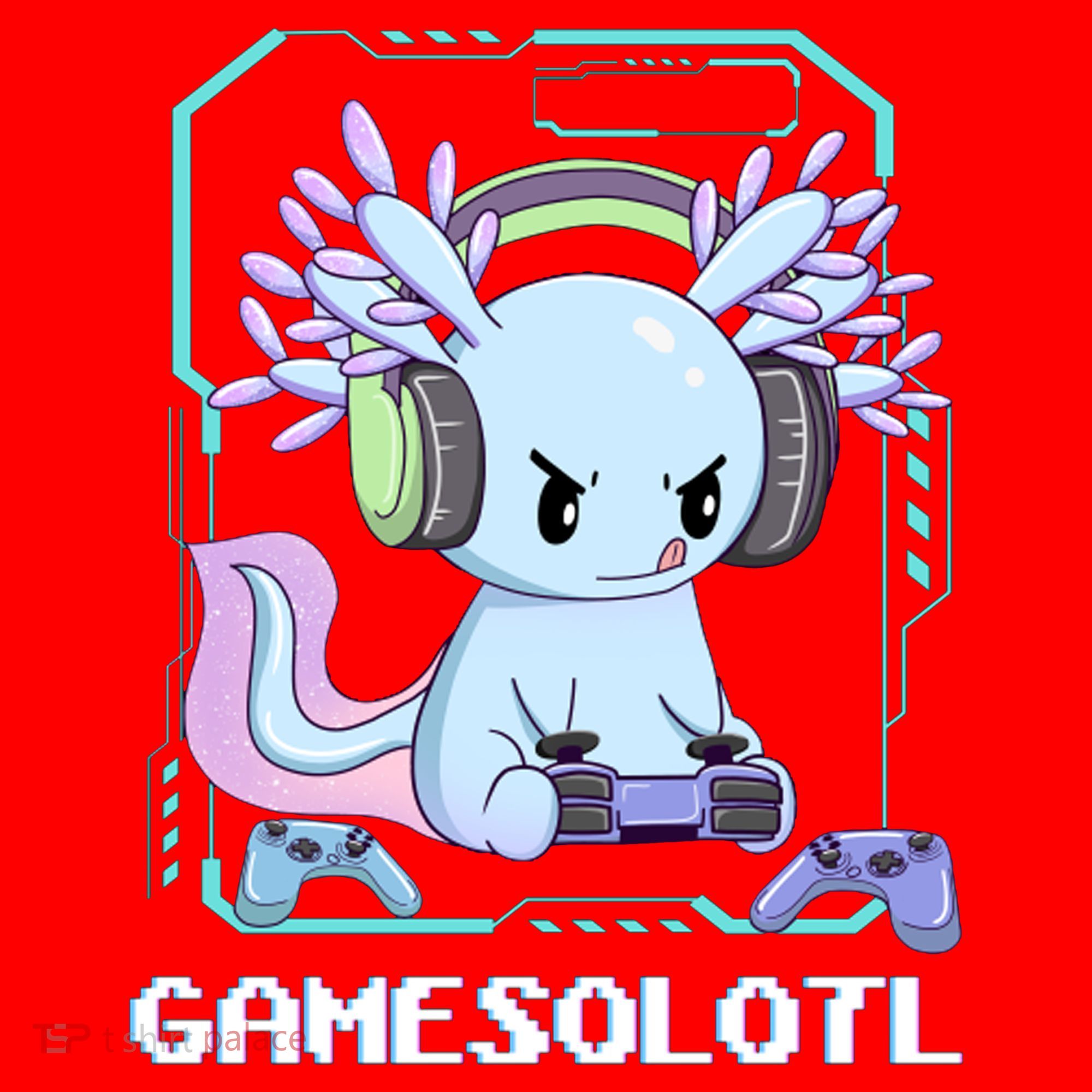 Gamesolotl Gamer Axolotl Funny Cute Santa Hat