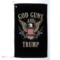 God Guns And Trump 2nd Amendment Flag Ar15 American Flag Golf Towel thumb 0