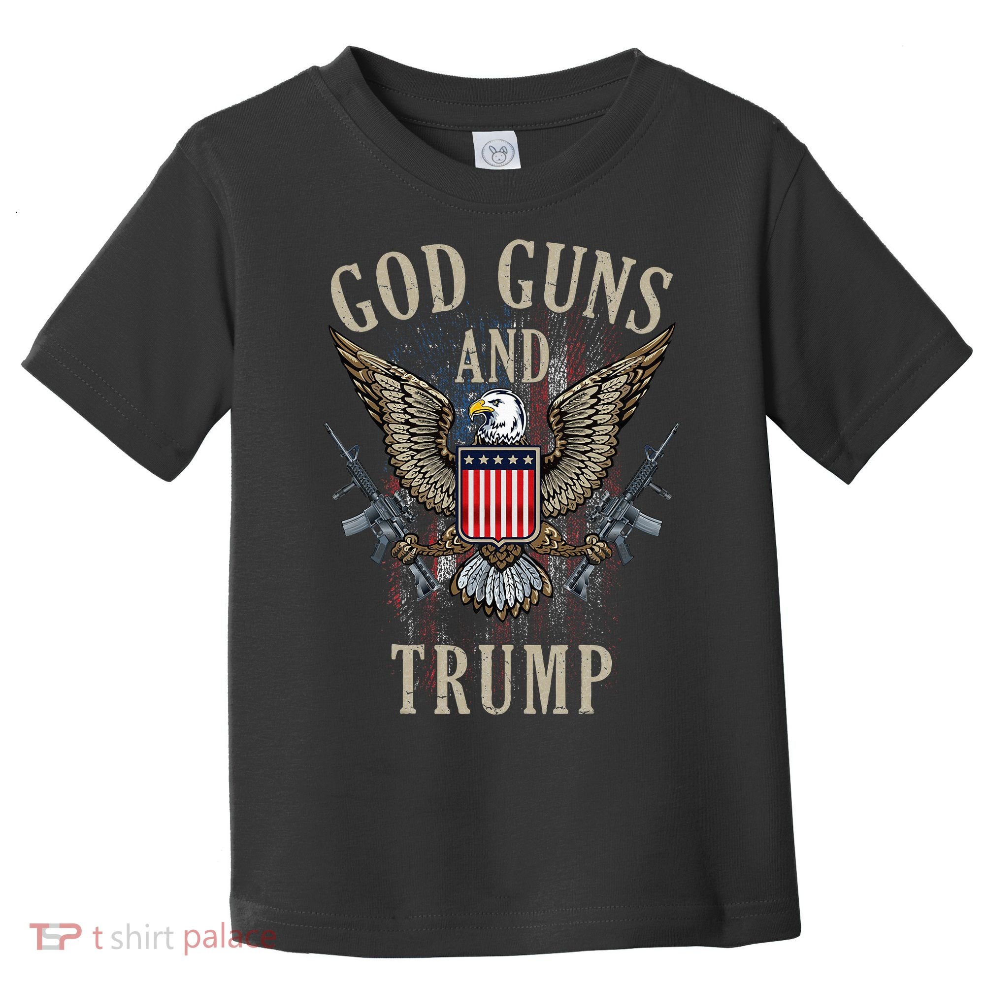 God Guns And Trump 2nd Amendment Flag Ar15 American Flag Toddler T-Shirt
